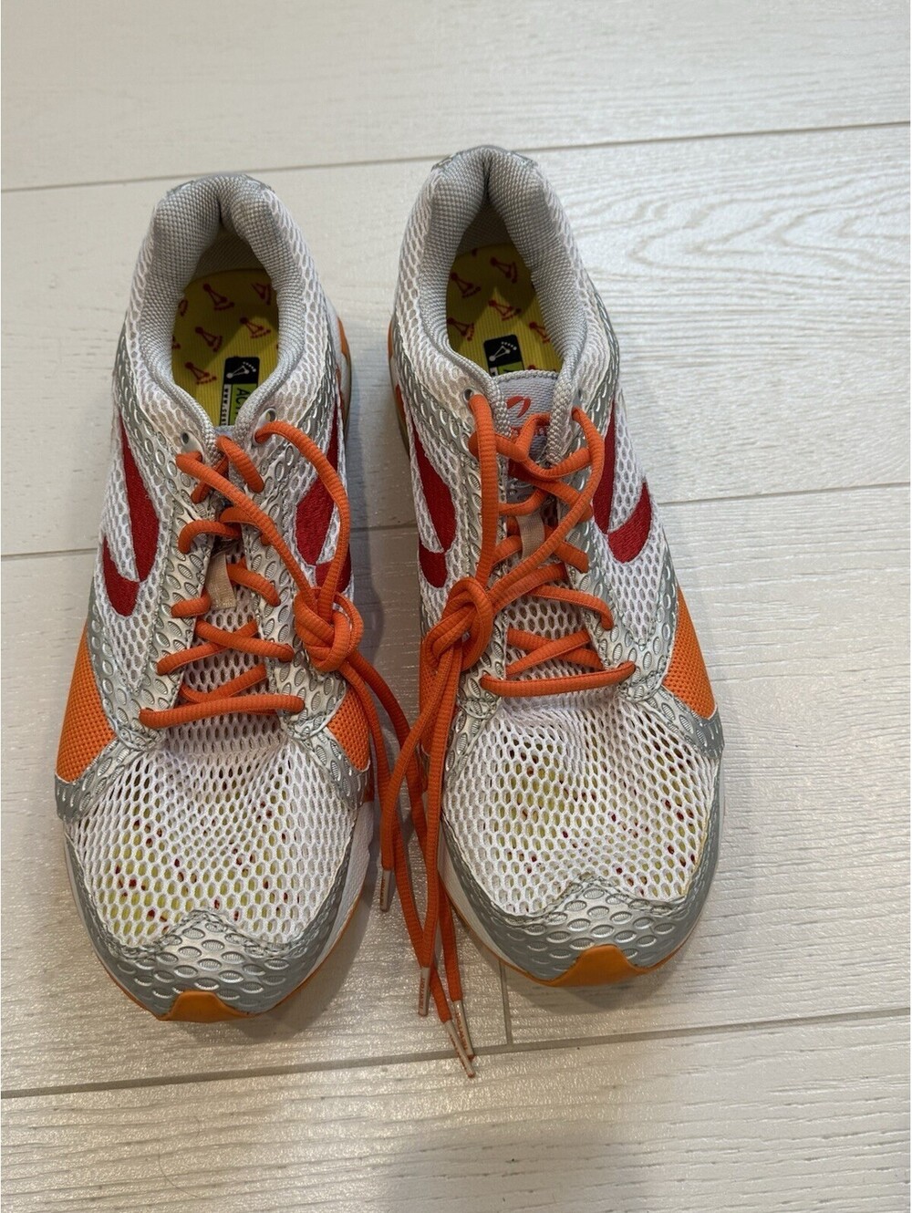 Newton Mens Distance IV 008 Orange White Running Shoes Sneakers Size 14 New